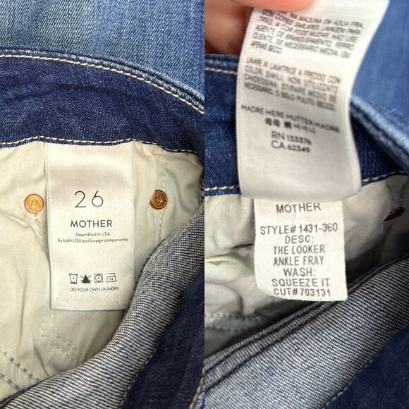 MOTHER The Looker Ankle Fray Skinny Jeans in Squeeze It size 26 - Picture 8 of 9